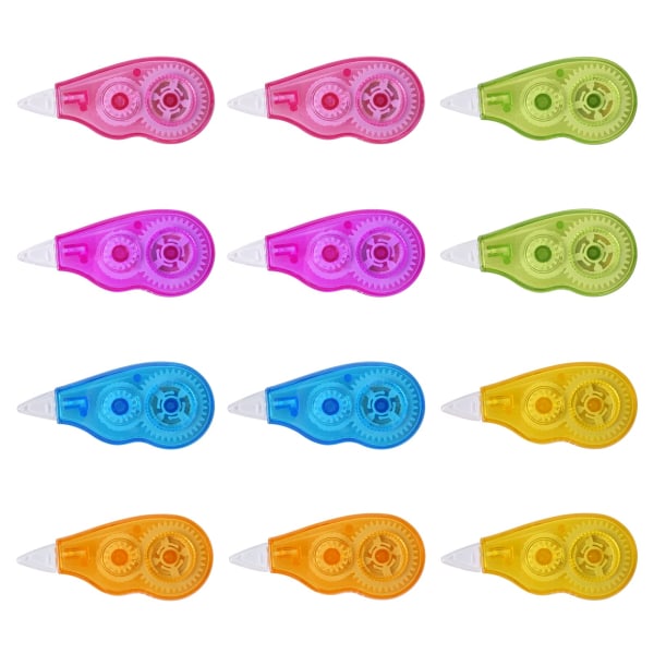 12 st korrigeringstejp, 4 m x 5 mm korrigeringsmus, enkel korrigeringstejprulle, muskorrigeringstejp, korrigeringstejp för skola kontor barn studenter