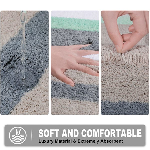 2 absorberande badrumsmattor set, 40 x 60 cm + 45 x 120 cm