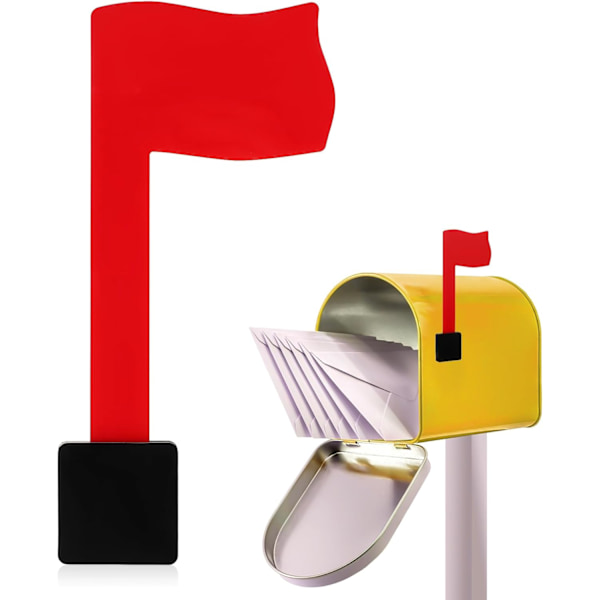 2 stk Postkasseflagg, Universal Akryl Rød Postkasseflagg Erstatningssett Enkelt å Installere Skrell og Lim Postkasseflagg med Dobbeltsidig Limputer