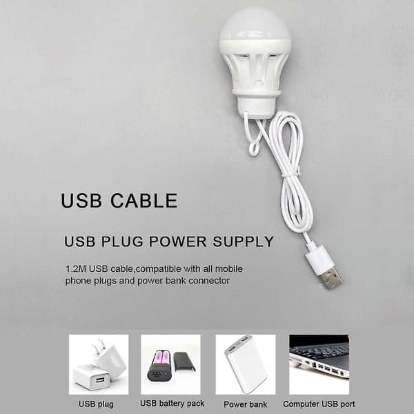 Usb Camping Pære 5v Strøm Skrivebordslampe Boglampe Studerende Studie Bord Super Lys