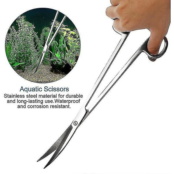 Akvarium Aquascaping Kit 5 i 1 Rostfritt Stål Akvarietank Vattenväxtverktygssats Tänger Saxar Spatel