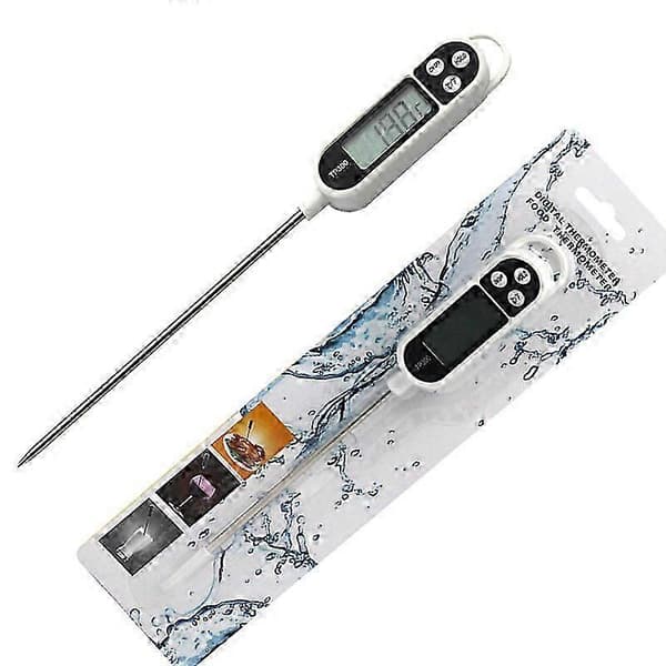 Digital ugnstermometer, köttermometer, köksbaktermometer, 1 st, för köket, stor display, snabb mätning, lång rostfri sond, kabel