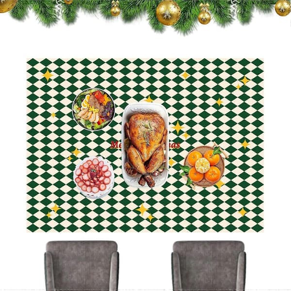 Dekorativ julduk rektangulär, festlig julbordsduk för julmiddagar, juldekoration