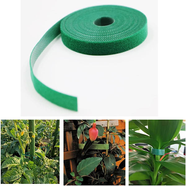 Växtband, återanvändbara, kardborreband, 5 m längd x 4 stycken
