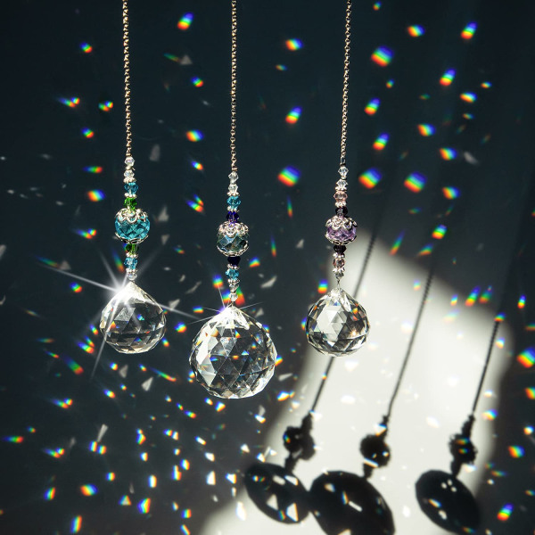 Crystal Prism Ball Rainbow Maker Glasfönster Suncatcher