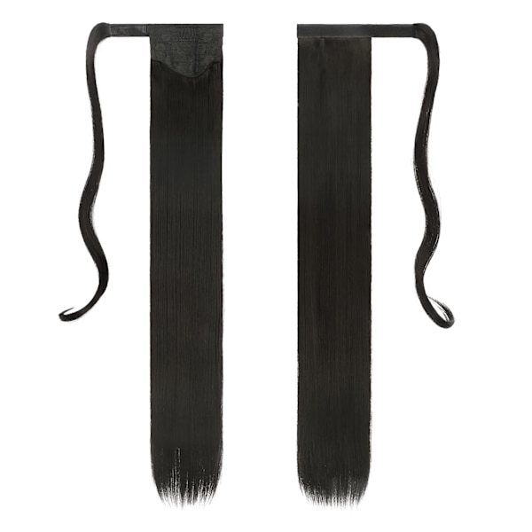 Lång Ponnytail Extension, Rak Syntetisk Fläthår Extension black