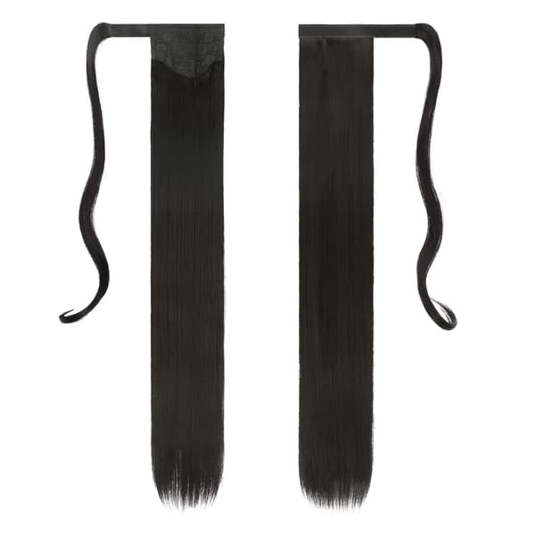 Lang Ponytail Extension, Lige Syntetisk Fletning Hår Extension black