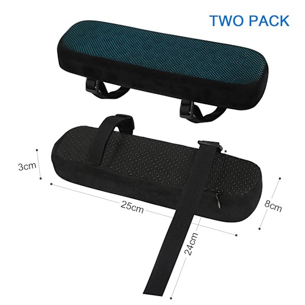 2 stk. kontor- og gamerstol armlæn covers, memory foam blød albuepude med gel kølepude til albuer og underarme trykaflastning