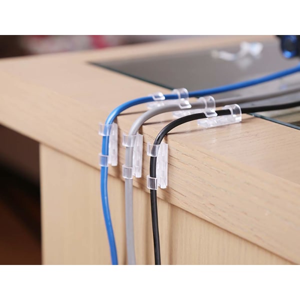 Kabelhållare Smart - Transparent och självhäftande 40 Pack