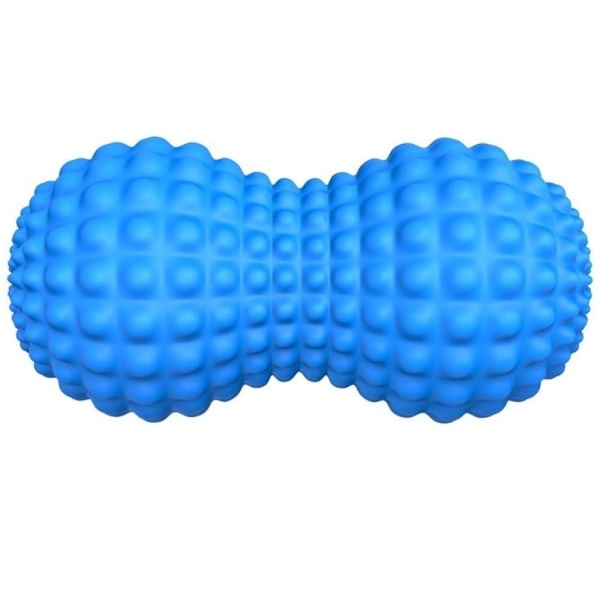 Maapähkinähierontapallo, Maapähkinäkaksoislacrosse-hierontarullapallo selän niskan olkapään selkärangan jalat lonkat, sininen