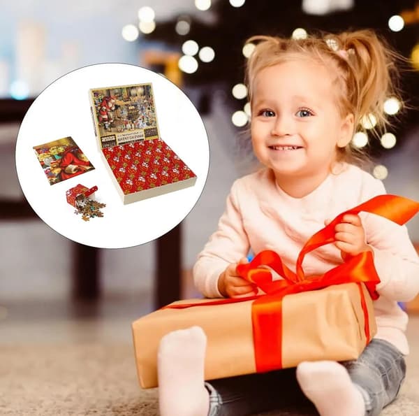 Pussel Adventskalender 2025, 1008 pusselbitar 24 dagar Leksaksaffär Pussel