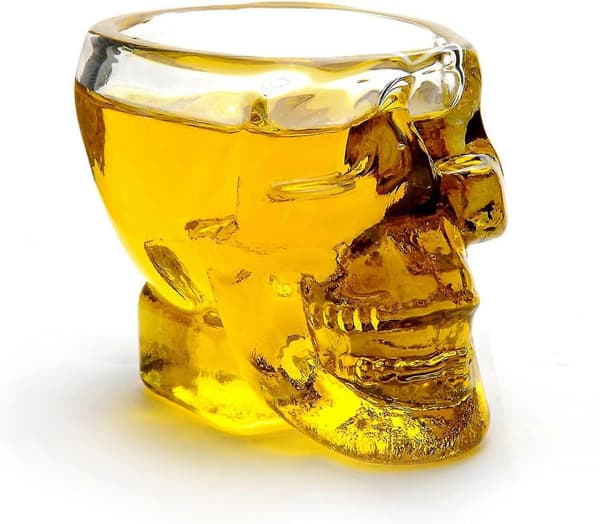 2-pack Shotglas med dödskalledesign, 60 ml kapacitet, 4 mm tjockt glas