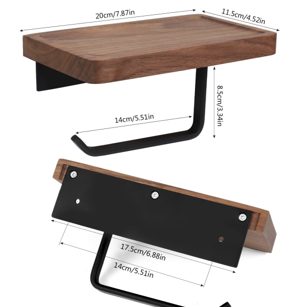 Toilet paper holder with concave shelf (self-adhesive or drilling)