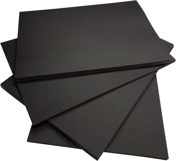 Sorte kort A4 Tykt kunstpapir kort 350gsm - 50 ark