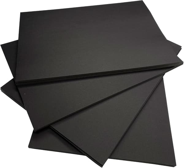 Svarta kort A4 Tjocka konstpapperskort 350gsm - 50 ark