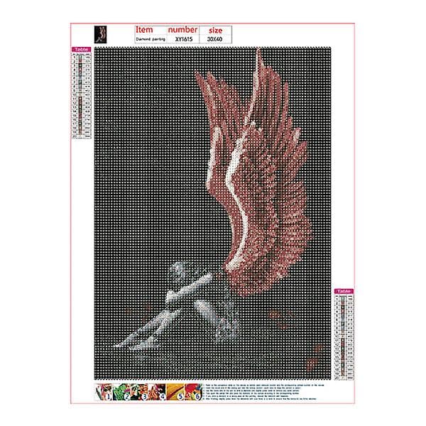 30 x 40 cm, Engelvinger Diamantmaleri Diamantmaling