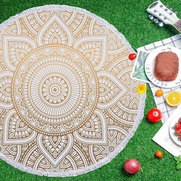 Mandala-rantapyyhe, mikrokuituinen rantapyyhe, kevyt rantapeitto