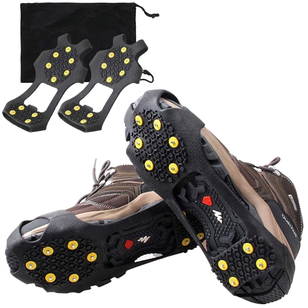 Isgrepp Snögrepp Dragkedjor Isdubbar Snögrepp Halkfria Över Sko Gummi Spikar Stegar Anti Halk Hållbara  Slip-on Stretch Skor (L)