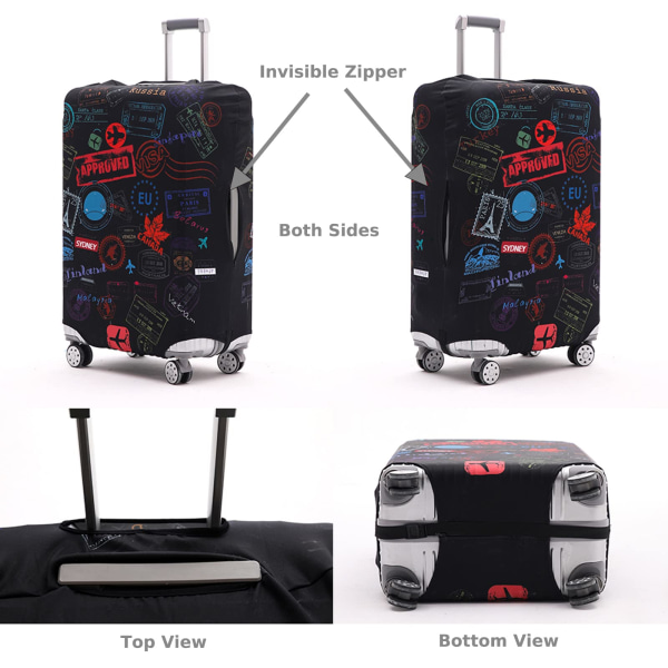 Matkalaukun cover Pestävä matkalaukun cover Anti-Scratch matkalaukunsuoja sopii 25-28 tuuman matkatavaroihin