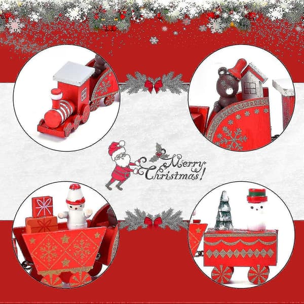 Mini Trætog Julepynt Julepynt Miniature Campingvogn Julepynt Minifigurer Boligindretning