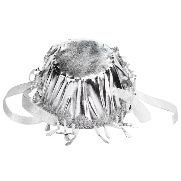 Blomsterflicka Korg, Silver Blomsterkorg Bröllop Blomsterkorg med Strass Spets för Bröllopsceremoni(Silver S)