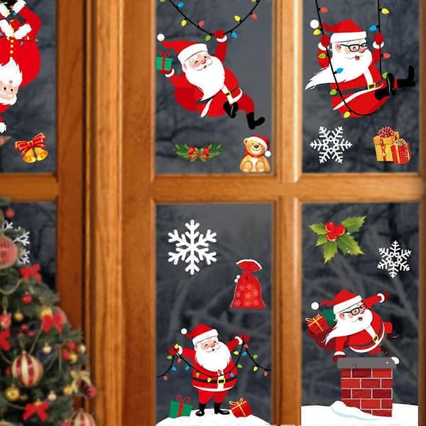 Juldekoration Snöflinga Glasdekal Juldekoration Elektrostatisk Dekal