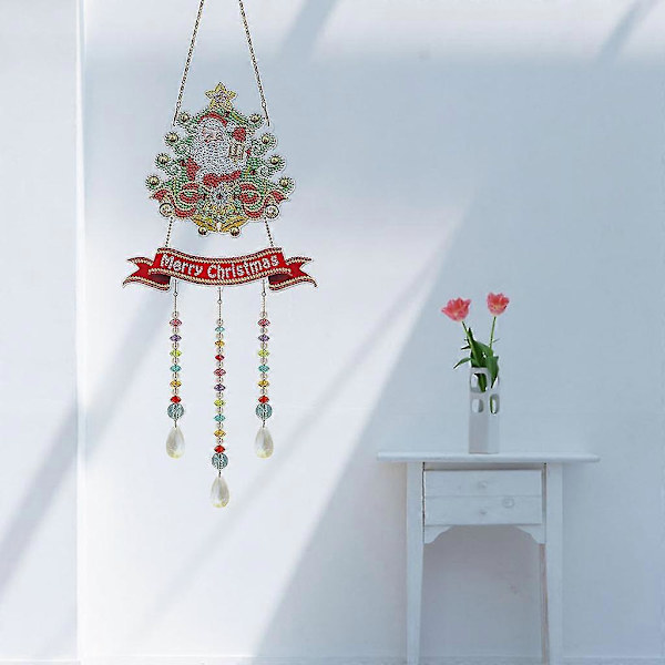 DIY 5D Julemand Diamant Tegning Håndlavede Vindspil Krystal Maleri Sæt
