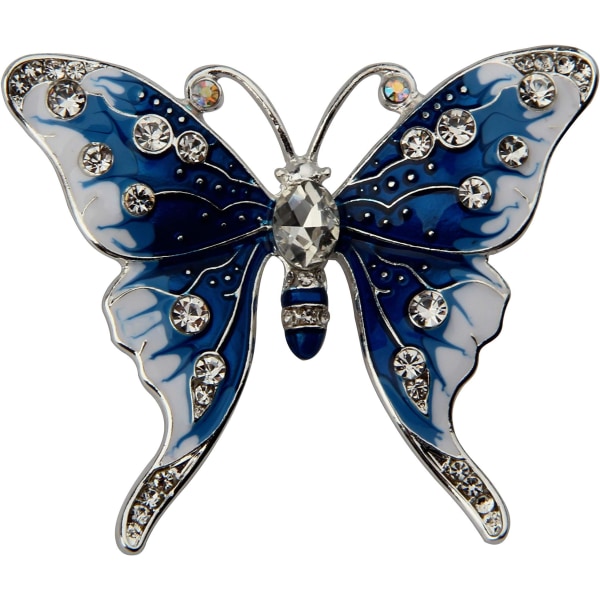Crystal Rhinestone Butterfly Brosch Pin Blå Färg Butterfly Broscher för Kvinnor Flickor Bröllop/bankett/födelsedagsfest