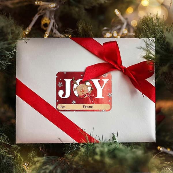 Julklappsetiketter: Presentetiketter för 250 st julklappar, från tomten 25-26
