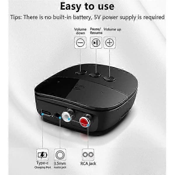 Bluetooth 5.2 AUX-autoadapterivastaanotin 3,5 mm:n langaton handsfree-puhelu musiikkiäänisovitin