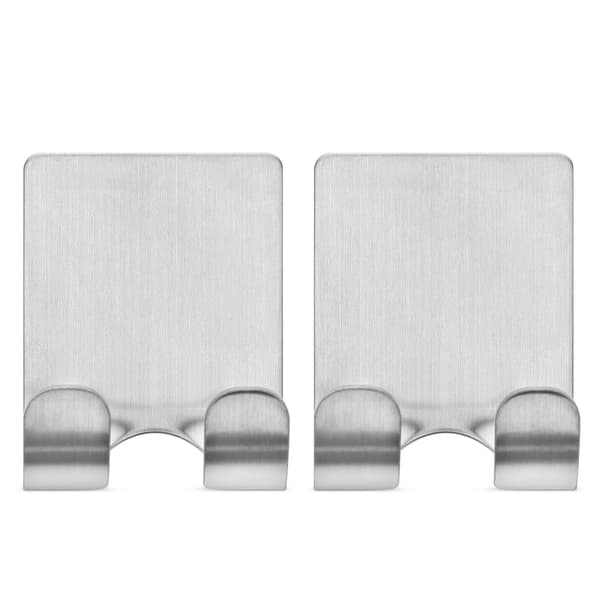 2X Razor Holder - Selvklebende sinklegering barberhøvel veggmontering - Baderomsarrangør for dusjer - Sølv