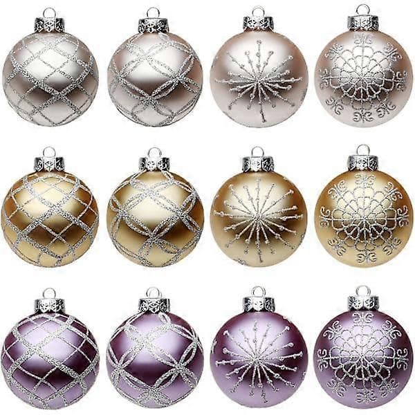 7,5 cm Julgranskulor 12 st Juldekorationer Set Wh