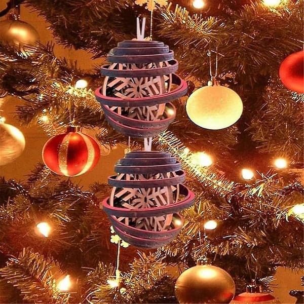 3D Dubbel Spiral Snöflingor Julgransprydnad, 3D Spiralformad Snöflinga Julkula Hängande Dekoration