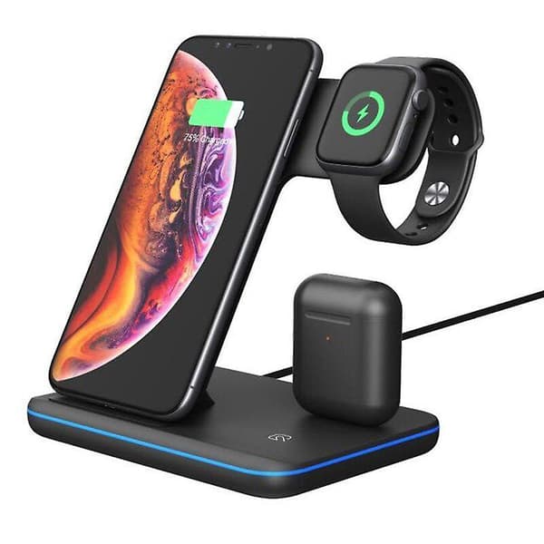 3-i-1 Universal 15w Qi Trådløs Oplader Til Iphone 11 Pro Max F