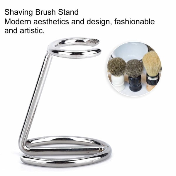 Barberhøvel og børstestativ, barberbørsteholder i rustfritt stål Fasjonabelt barberbørstestativ Holder til barberbørstestativ Barberverktøy