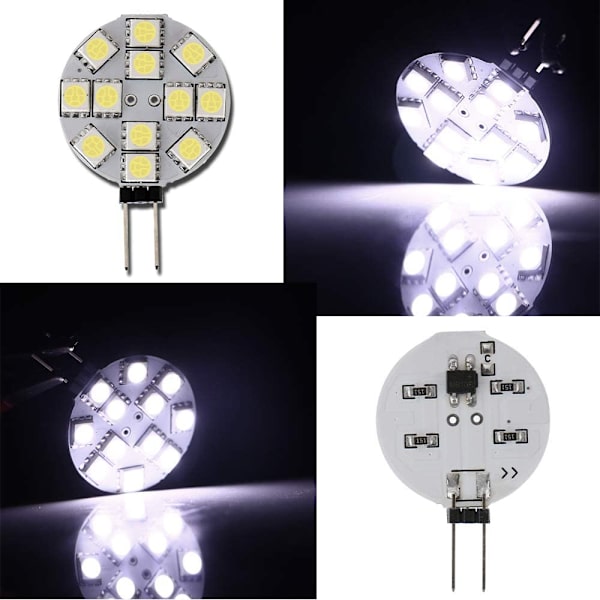 10x G4 LED-lamppu DC 12V Ei himmennettävä Valkoinen 6000K Valolamppu