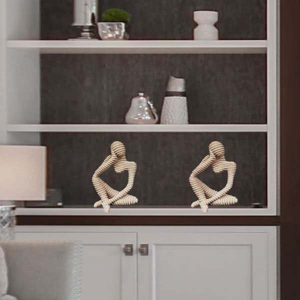 Tenker Statuer Resin Abstrakt Skrivebordsdekor ( Stripe - Venstre ) A