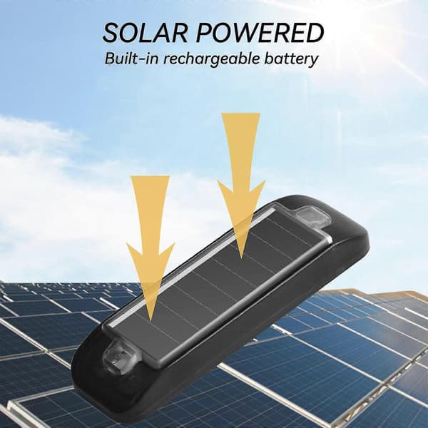 6X LED Solar Alarm System Bil Dummy Tyverisikring Advarselslys Dummy.