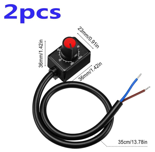 2 stk. DC 0/1-10V lysdæmper LED, med knap Mini Controller Rotary Switch PWM dæmpning til 0/1-10V dæmpbare LED drivere