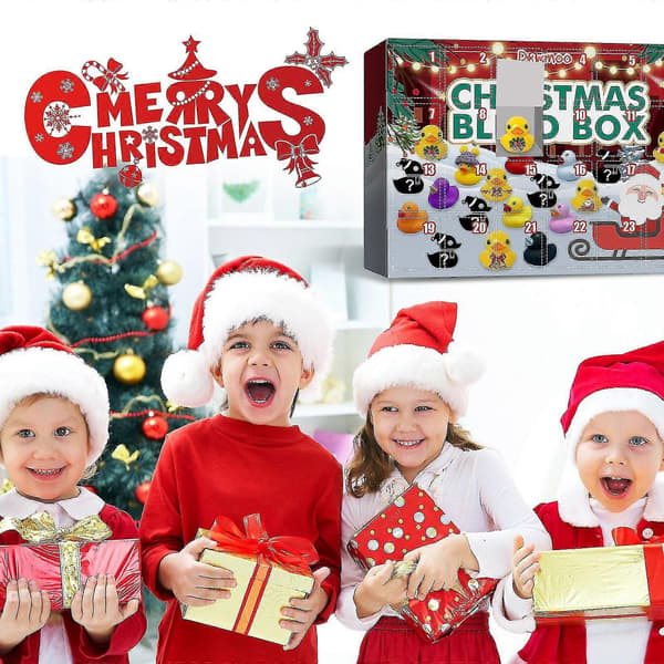 Julekalender med 24 gummibader for gutter, jenter, barn og småbarn, badeleketøy, kreativ julegavedekorasjon