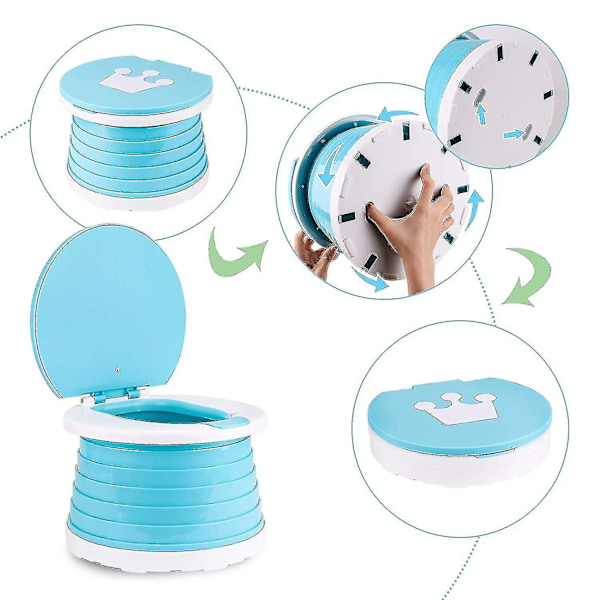 Børnefoldbar Toilet Bærbar Foldbar Toiletklap Drenge/piger blue