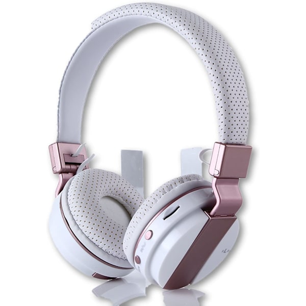 Valkoiset Bluetooth-yhteydellä varustetut langattomat Hi-Fi-stereokuulokkeet