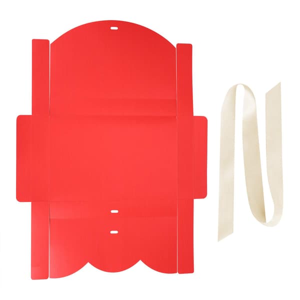 10 st presentförpackning, rektangulär kartongpresentask 26 * 17,5 * 3 cm med lock & dekorativt satinband, texturerad presentask, röd red