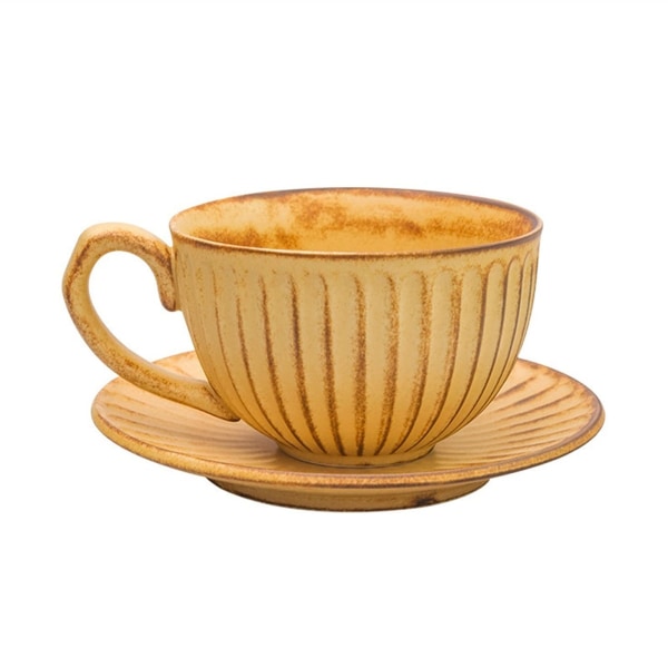 Kaffe-tekopp og tallerkensett Bein Kina Keramisk Lattekopper i europeisk stil Tekopper Utsøkt frokostkopp Gi til sønnen par