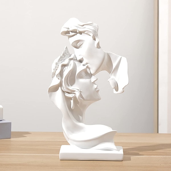 Par ornamenter gaver statue, hvid harpiks håndværk Valentinsdag
