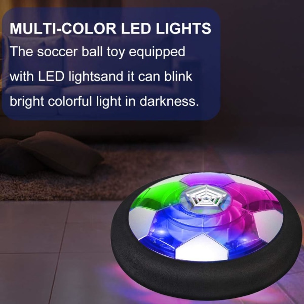 LED Hover Football, Boys Toys Rechargeable Hover Soccer Ball Indoor, Air Floating Hover Kickerball with Light and Foam Bumper