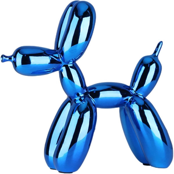 Skinnende galvanisering ballonhundestatue (blå, 3,9*3,9*1,6 tommer)