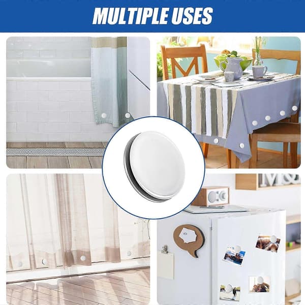 6 st duschdraperivikter, magnetiska draperivikter
