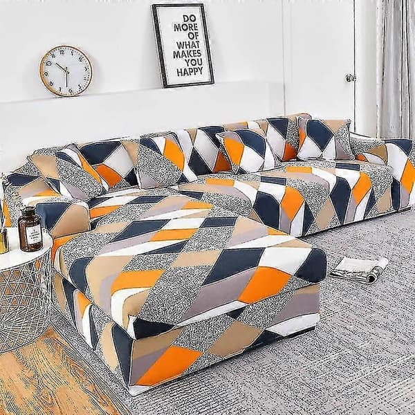 Elastisk Sofatrekk Stue Sofatrekk Geometrisk Sofatrekk Hjørnesofa L-formet Sjeselong Sofatrekk 1 stk - Stil 12