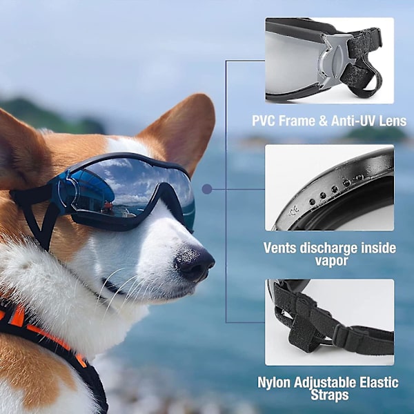 Hunde Goggles UV-beskyttelse Vandtæt Vindtæt Øjenbeskyttelse Til Store Mellemstore Hunde